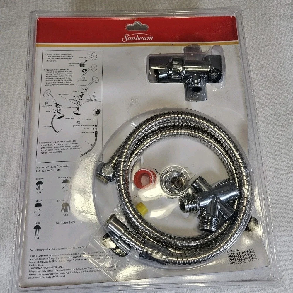Sunbeam 5 Function Dual‎ Shower Massager with Rainfall Head Set Sealed